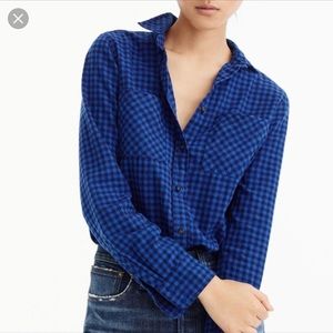 NWT J Crew Small Buffalo Plaid Print Shirt/Blouse - Women’s Size 2